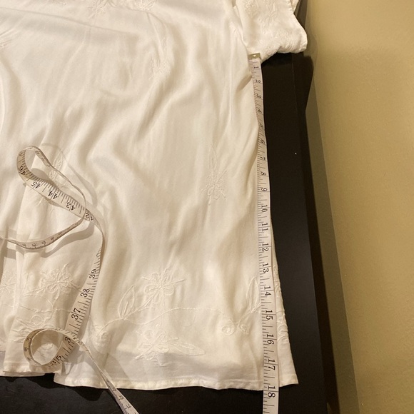 Blair Tunic Short Sleeve Embroidered Top, White, XL - Picture 6 of 6